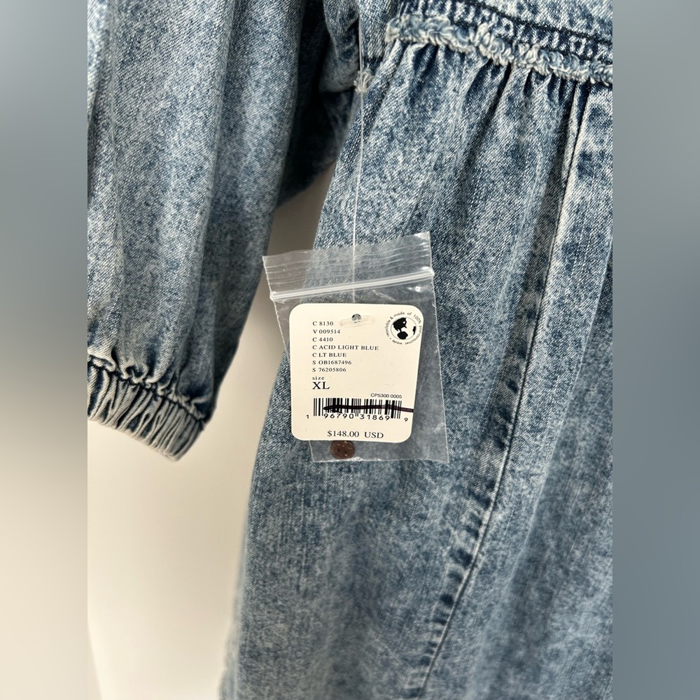 Free People Get Obsessed Cotton Denim Mini Dress - Picture 7 of 8
